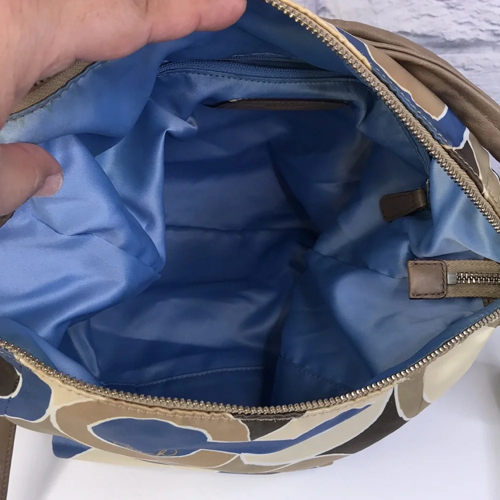 COACH KRISTIN OUTLINE OPT ART HOBO BAG CROSSBODY BAG BLUE MULTI COLORS